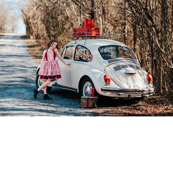 NWT Dollcake Emily Dress Burgandy Pink Floral Holiday Fall Girls sz 7 - Picture 2 of 4